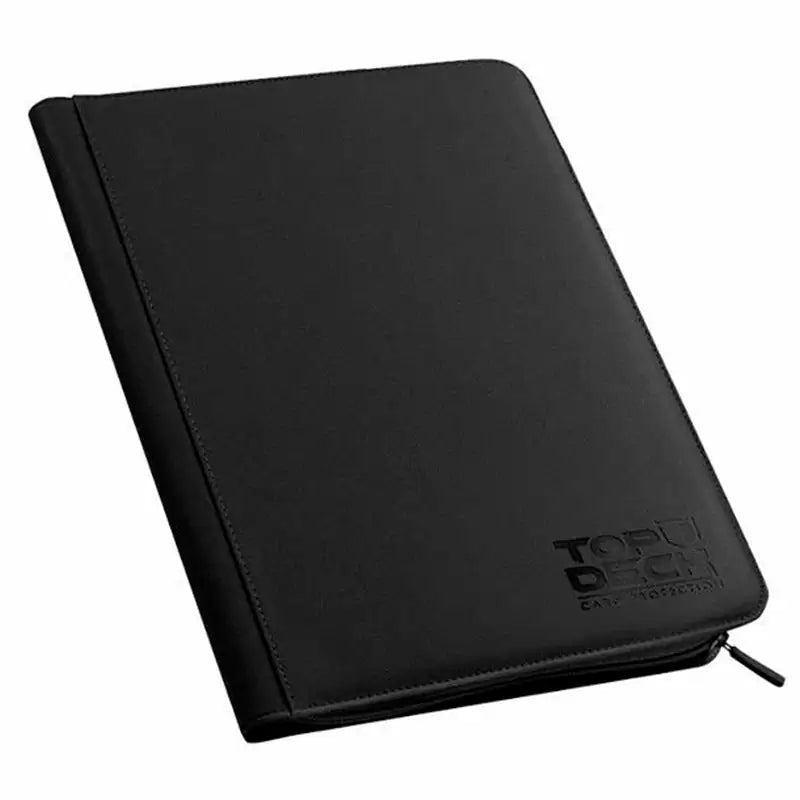 Carpeta Cuero 360 Top Deck Premium Binder con Cierre Negro